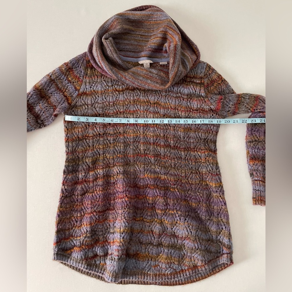 Royal Robbins Multi Color Blue Purple Knit Cowl Neck Sweater Tunic Medium M - Picture 10 of 10